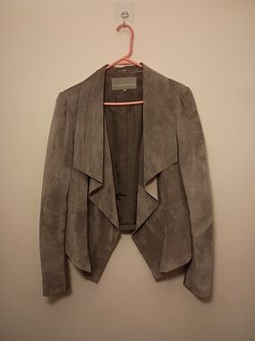 Bod Christensen Taupe Suede Drape Front Jacket XL